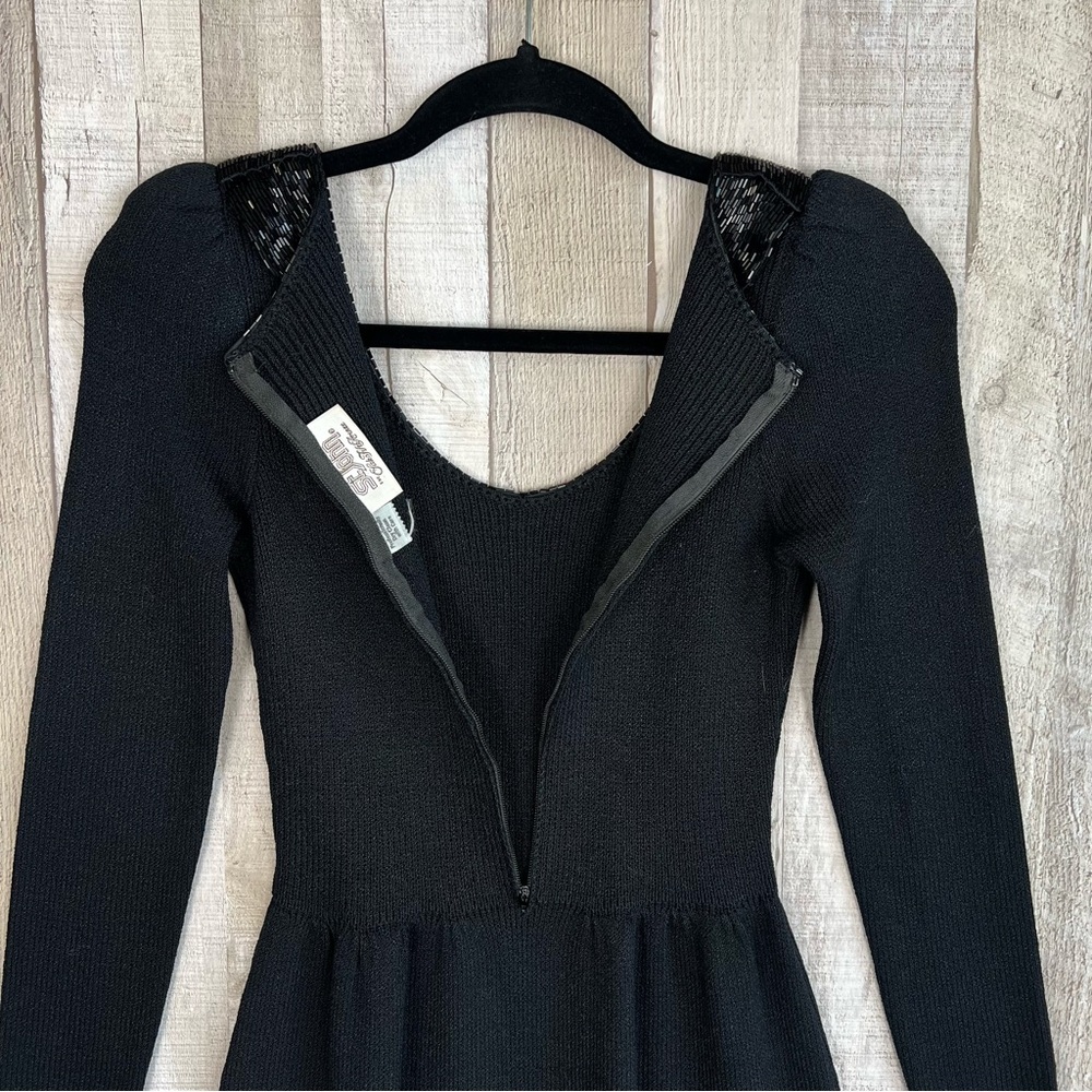 Vintage ST JOHN Lillie Rubin Black
Santana Puff Sleeve Beaded Trim Evening
Dress - Picture 9 of 9